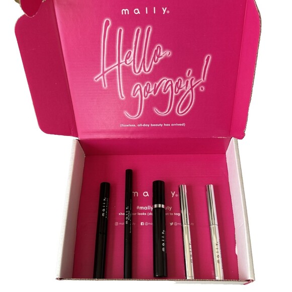 MALLY Gorgois SET OF 5 Mascara Dark Circle Corrector Brow Pencil & 2 Eyeshadows - Picture 1 of 11